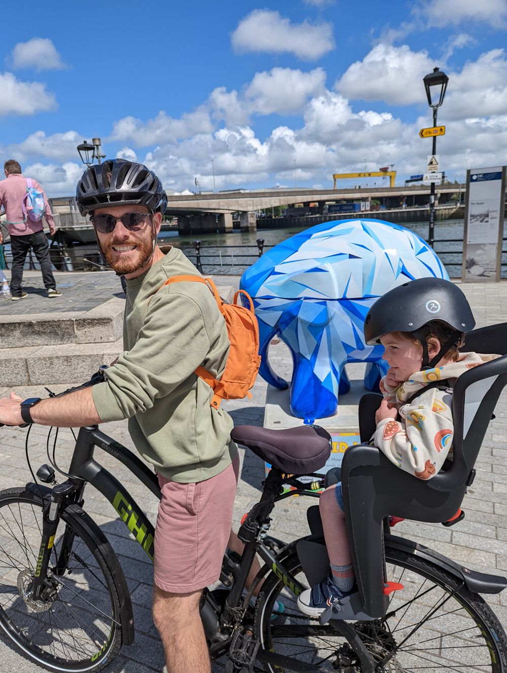 Michael and Toby cycling the Elmer trail in Belfast